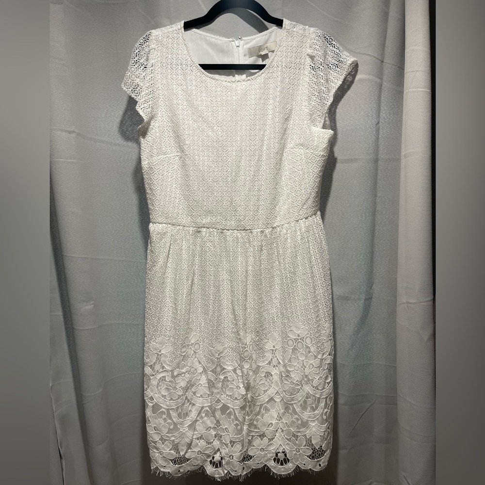 Brand NWT Loft white lace dress